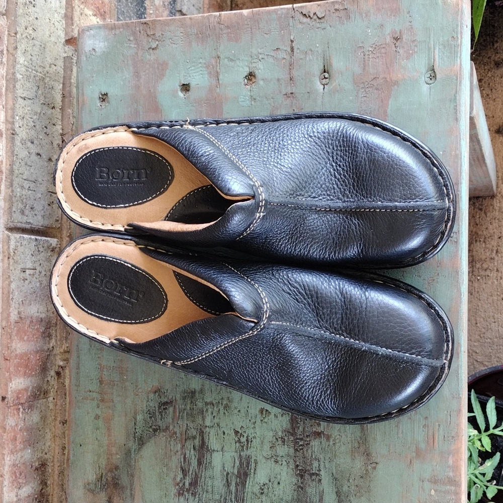 Born brand, slip on clogs / mules